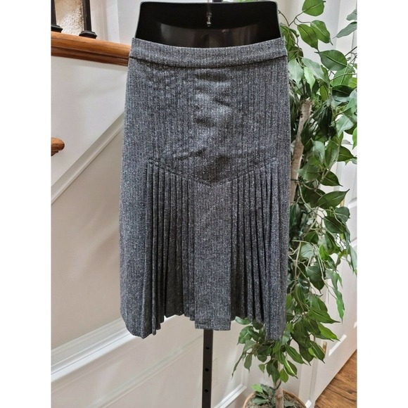 Halogen Women's Gray Polyester & Viscose Knee Length Flare Skirt Size Regular 6 - Picture 4 of 15